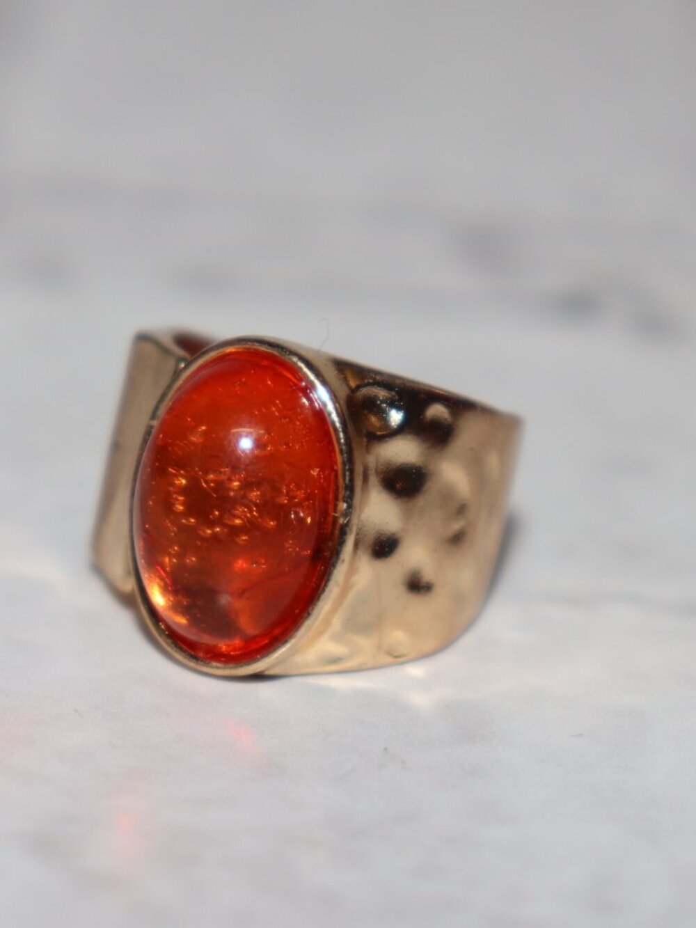 ✨ NWOT Gold Ring w/ Faux Stone • Adjustable 6–6.5 ✨
